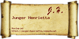 Junger Henrietta névjegykártya